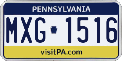 PA license plate MXG1516