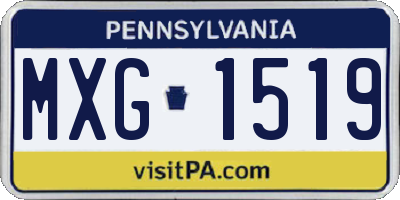 PA license plate MXG1519