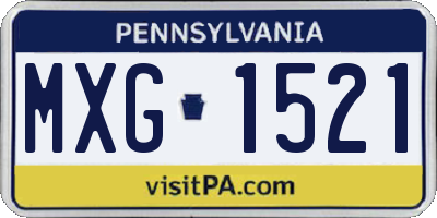 PA license plate MXG1521