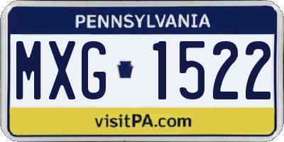 PA license plate MXG1522