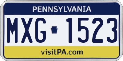 PA license plate MXG1523