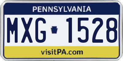 PA license plate MXG1528