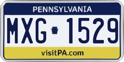 PA license plate MXG1529