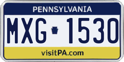 PA license plate MXG1530