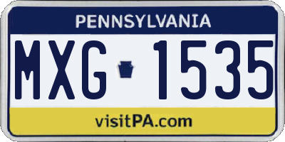 PA license plate MXG1535