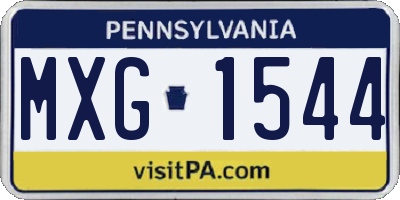 PA license plate MXG1544