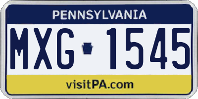 PA license plate MXG1545