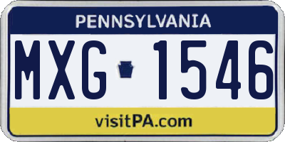 PA license plate MXG1546