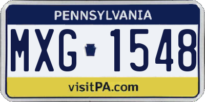 PA license plate MXG1548