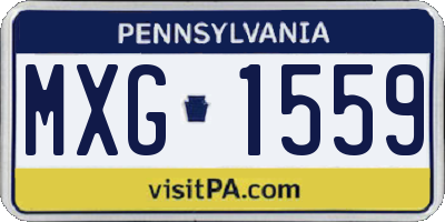 PA license plate MXG1559