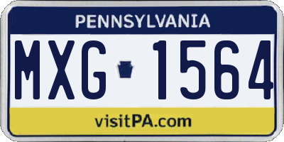 PA license plate MXG1564
