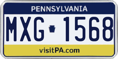PA license plate MXG1568