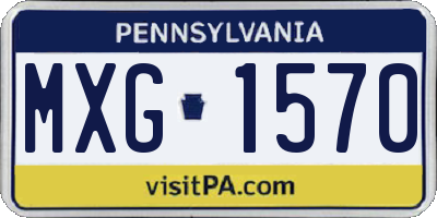 PA license plate MXG1570