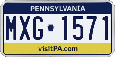 PA license plate MXG1571