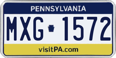 PA license plate MXG1572