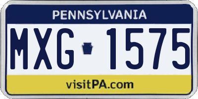 PA license plate MXG1575