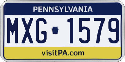 PA license plate MXG1579