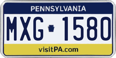PA license plate MXG1580