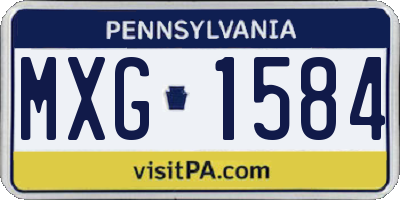 PA license plate MXG1584