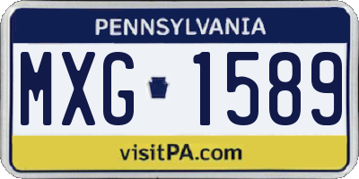 PA license plate MXG1589