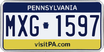 PA license plate MXG1597