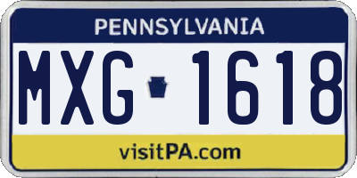 PA license plate MXG1618