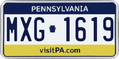 PA license plate MXG1619