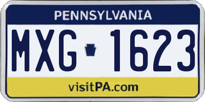 PA license plate MXG1623
