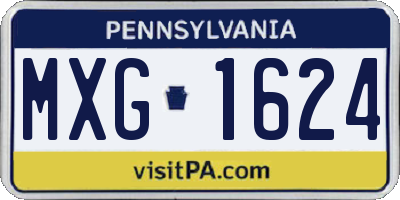 PA license plate MXG1624