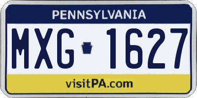 PA license plate MXG1627