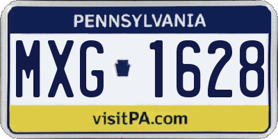 PA license plate MXG1628