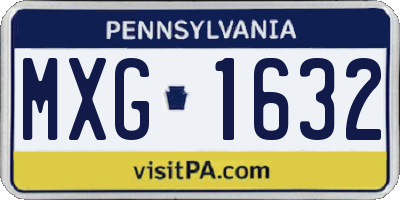 PA license plate MXG1632