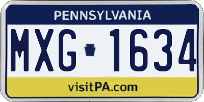 PA license plate MXG1634
