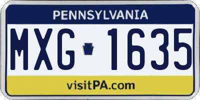 PA license plate MXG1635