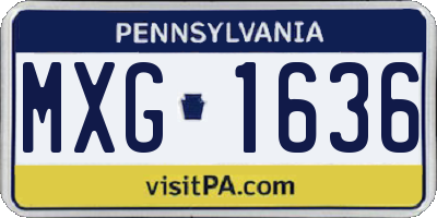 PA license plate MXG1636