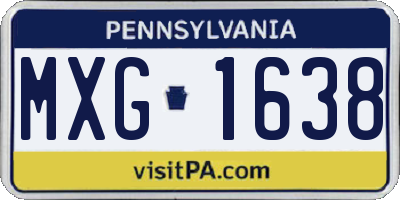 PA license plate MXG1638