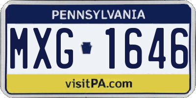 PA license plate MXG1646