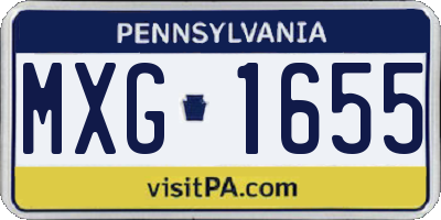 PA license plate MXG1655