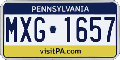 PA license plate MXG1657