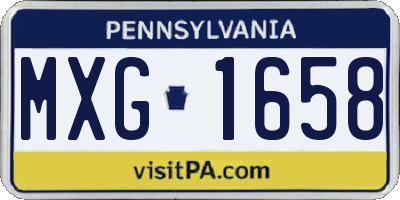 PA license plate MXG1658