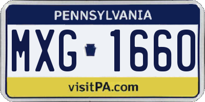 PA license plate MXG1660