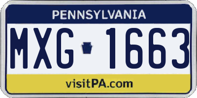 PA license plate MXG1663
