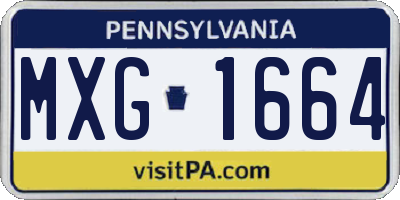 PA license plate MXG1664
