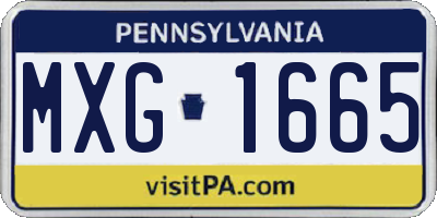 PA license plate MXG1665
