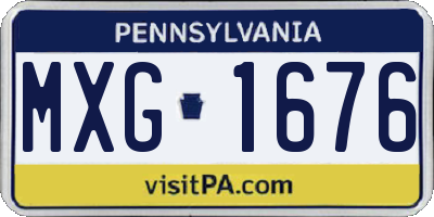 PA license plate MXG1676