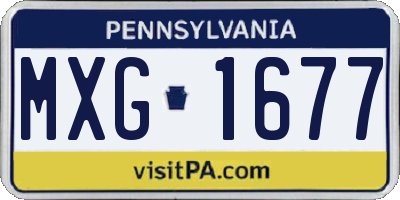 PA license plate MXG1677