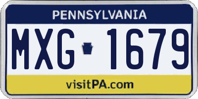 PA license plate MXG1679