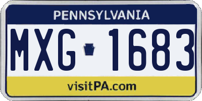 PA license plate MXG1683
