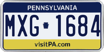 PA license plate MXG1684