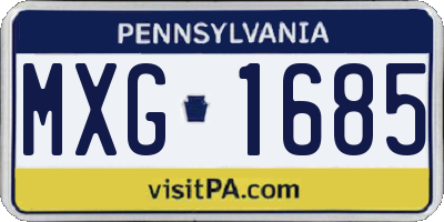 PA license plate MXG1685